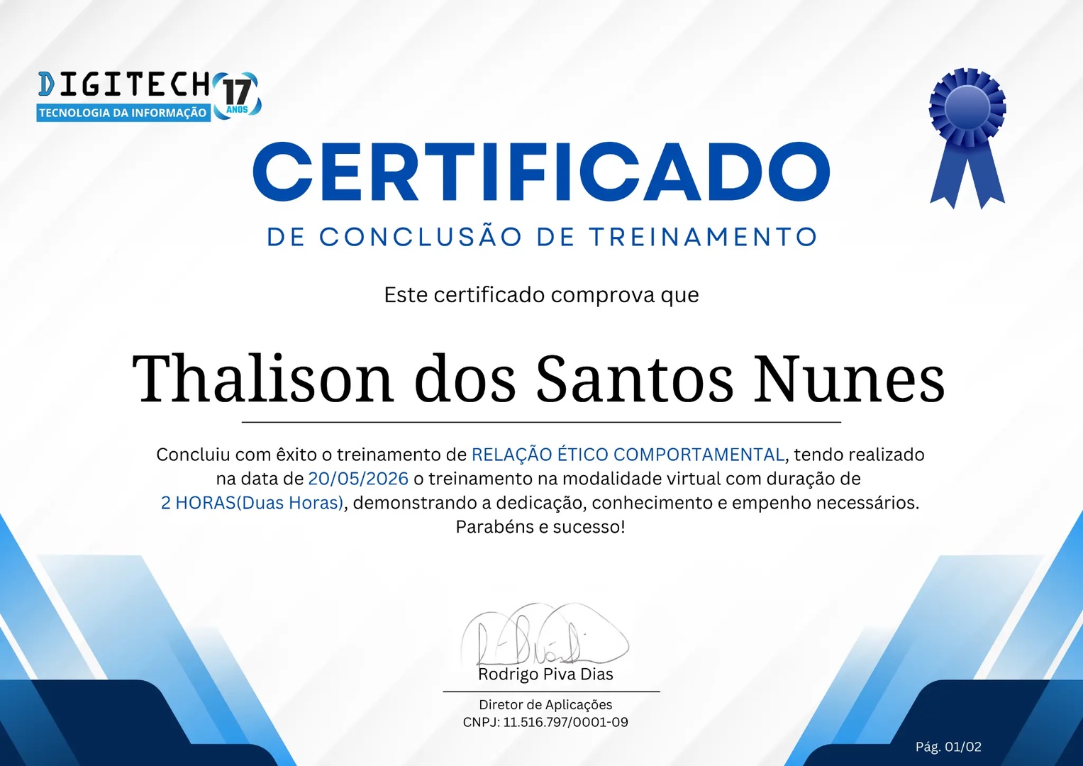Certificado Ético Comportamental
